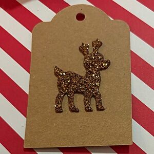Glittery Reindeer Gift Tag, Set of 40